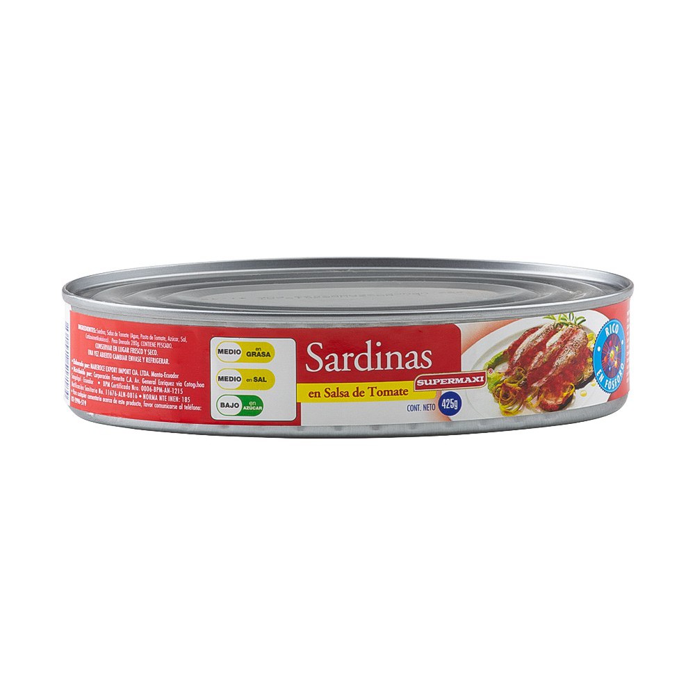 SARDINAS SALSA DE TOMATE SUPERMAXI 425 G