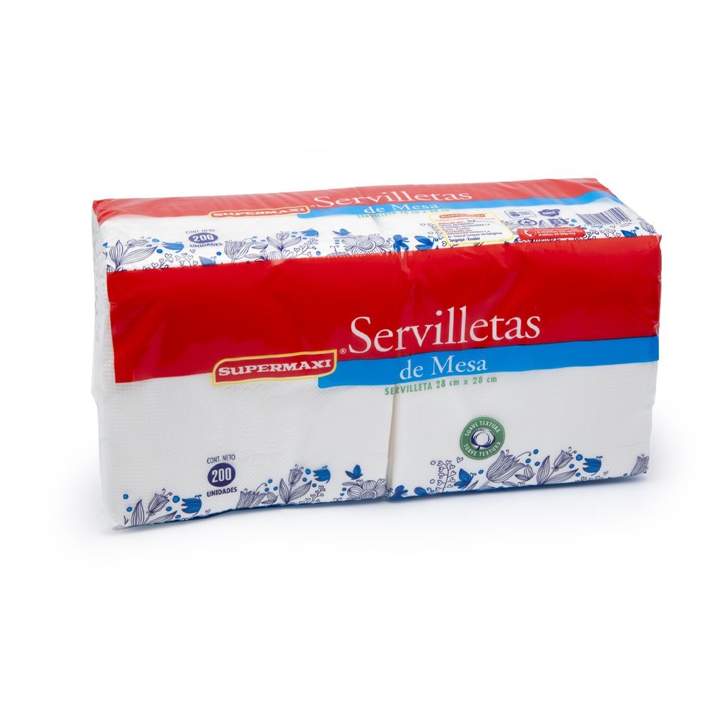 SERVILLETA CLASICA SUPERMAXI (28 CM X 28 CM) (X 200)