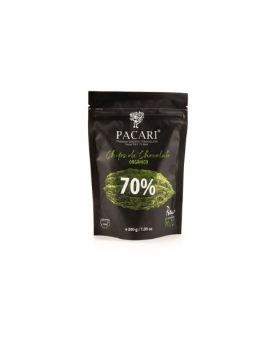 GOTAS DE CHOCOLATE ORGÁNICO 70 % PACARI 200 G