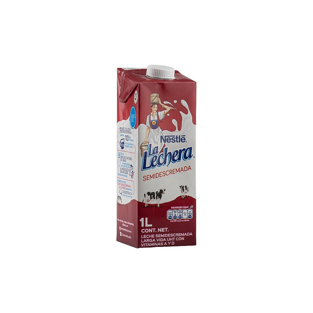 LECHE SEMIDESCREMADA TETRAPACK LA LECHERA 1 LT