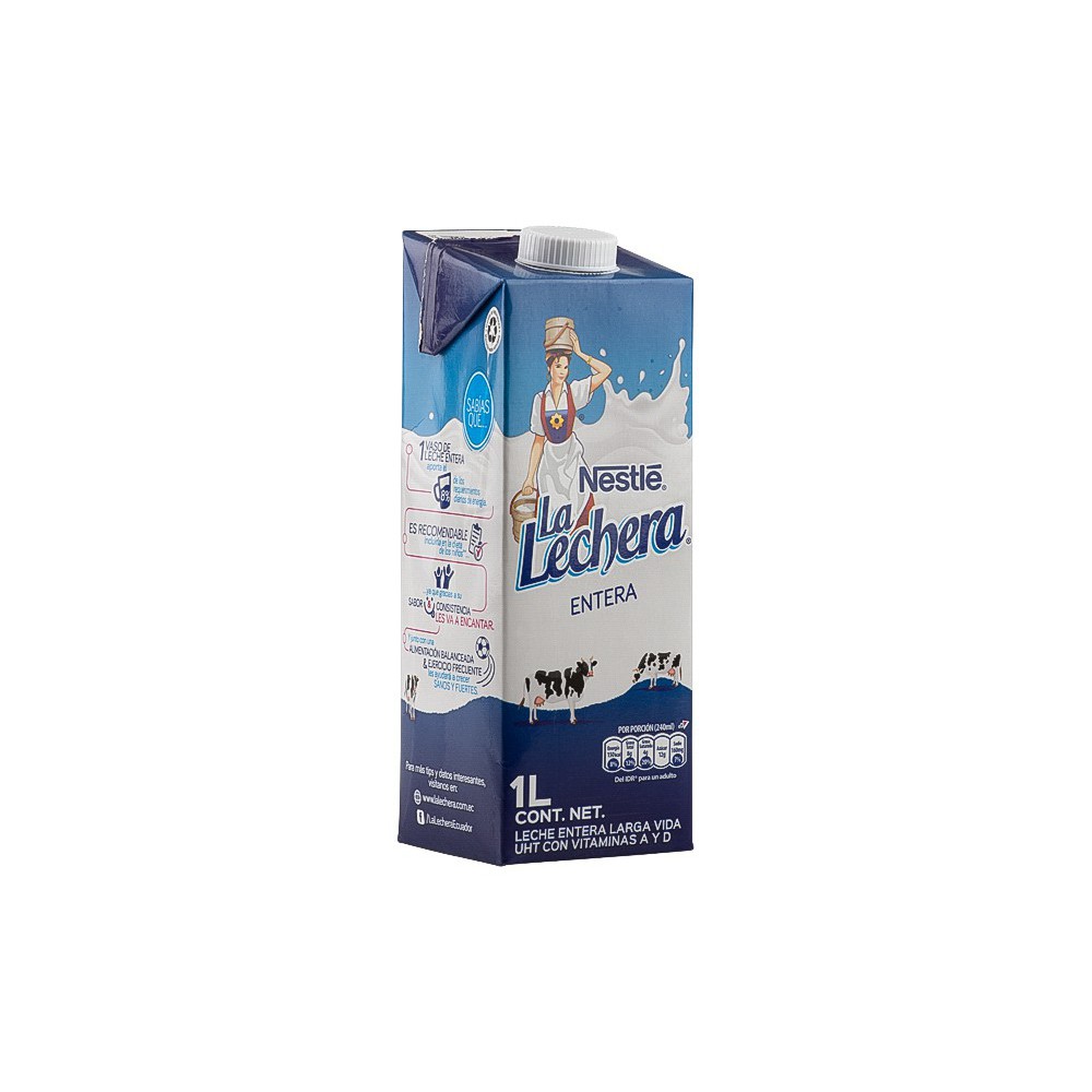 LECHE ENTERA TETRAPACK LA LECHERA 1 LT