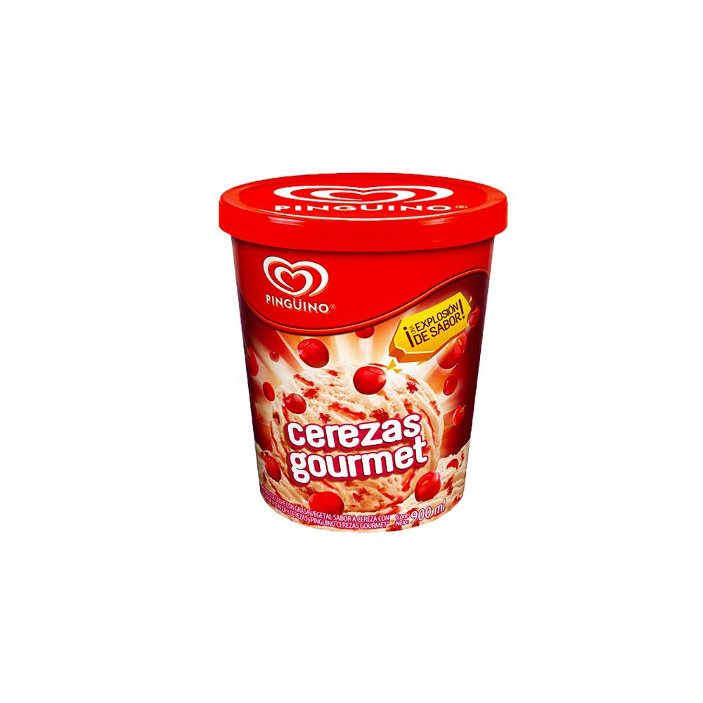 HELADO CEREZA GOURMET PINGUINO 900 ML