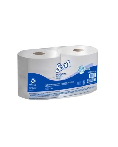 PAPEL HIGIENICO HOJA SENCILLA ROLLO JUMBO SCOTT ESSENTIAL 400 MTS