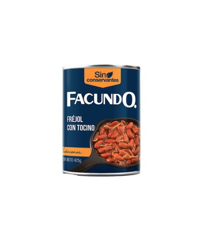 FREJOL CON TOCINO FACUNDO LATA 425 G