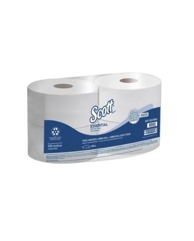 PAPEL HIGIENICO DOBLE HOJA ROLLO JUMBO SCOTT ESSENTIAL X 250 MTS