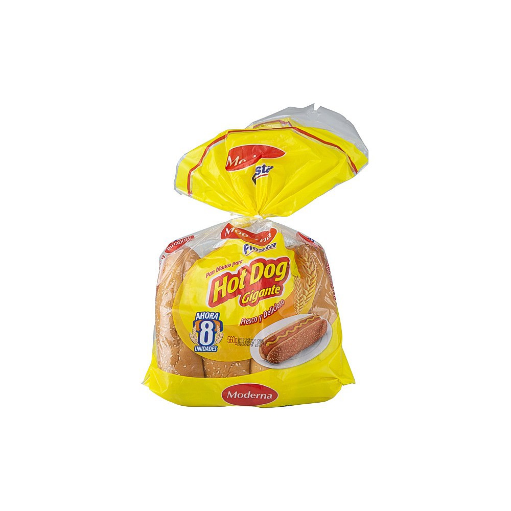 PAN BLANCO HOT DOG GIGANTE MODERNA 560 G