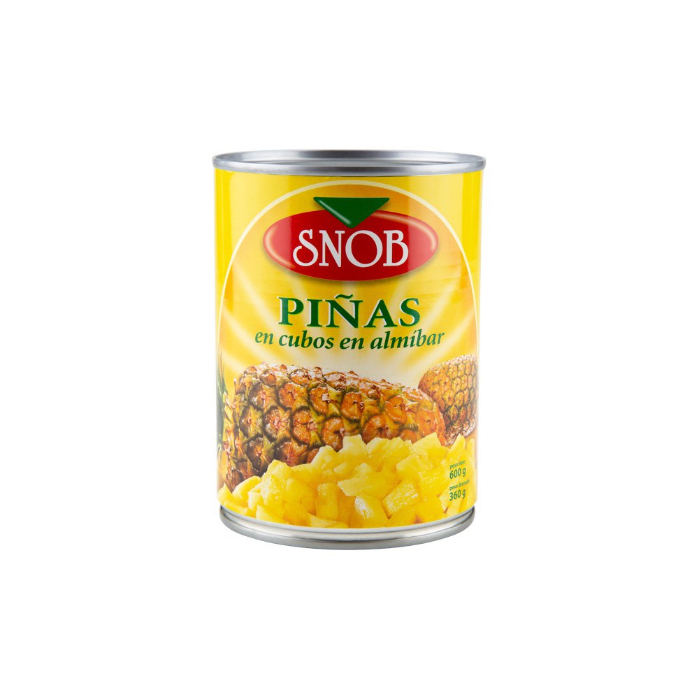 PIÑAS EN CUBOS EN ALMIBAR SNOB 600 G