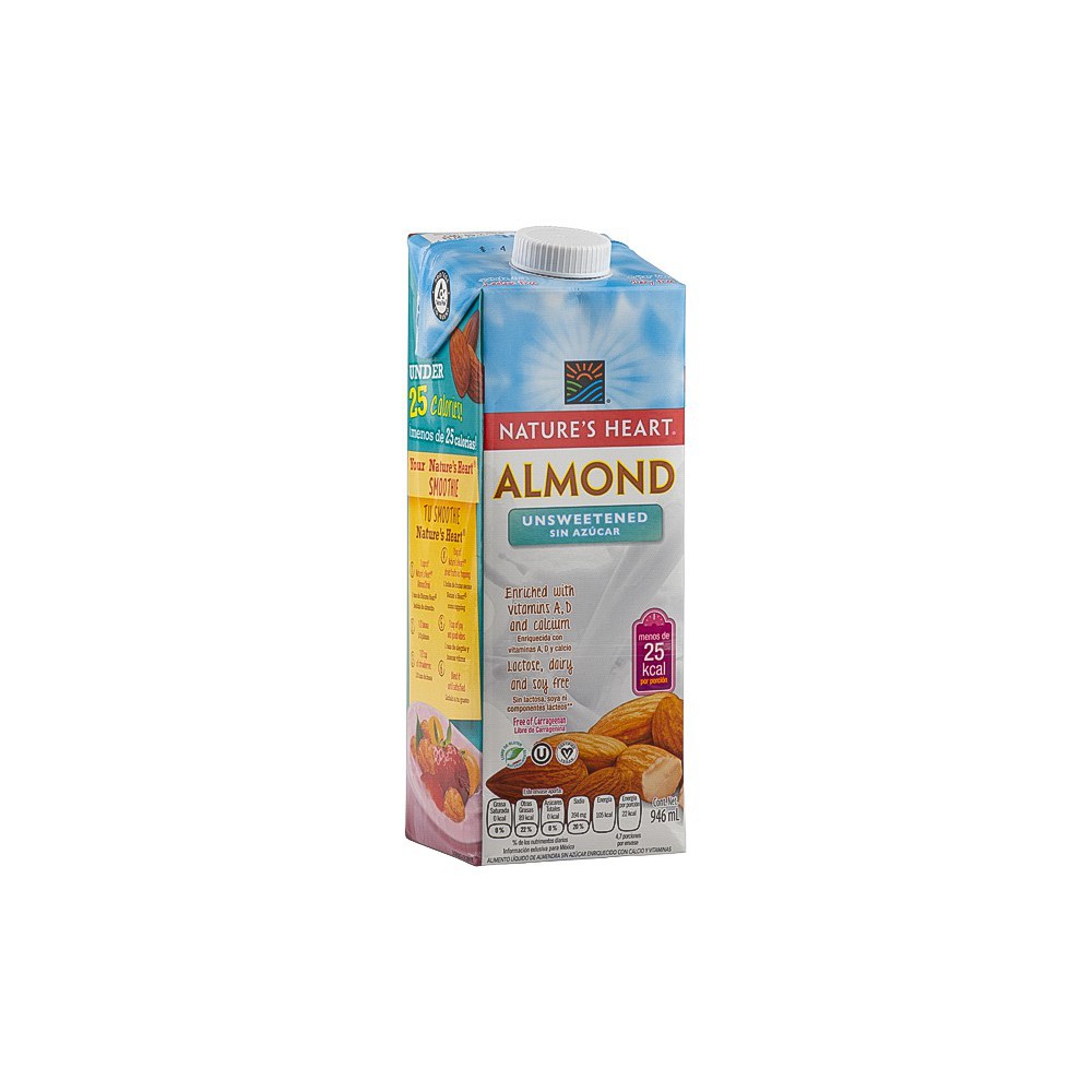 BEBIDA DE ALMENDRAS SIN AZUCAR NATURES HEART 946 ML