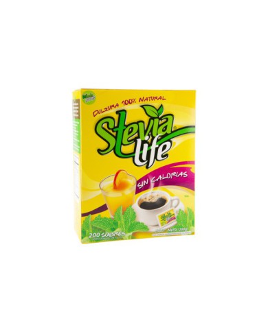 ENDULZANTE EN POLVO STEVIA LIFE 200 G (200 X 1 G)