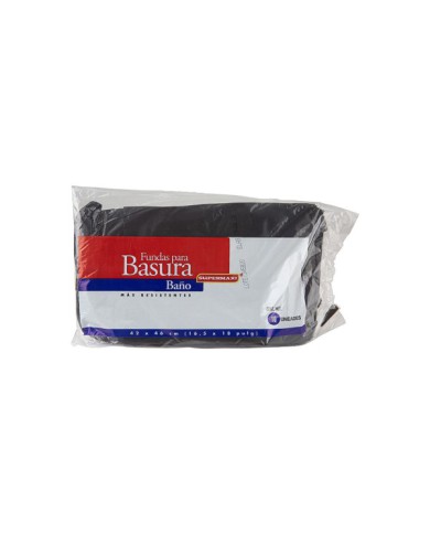 FUNDAS DE BASURA PARA BAÑO SUPERMAXI (42 CM X 46 CM) (X 10)