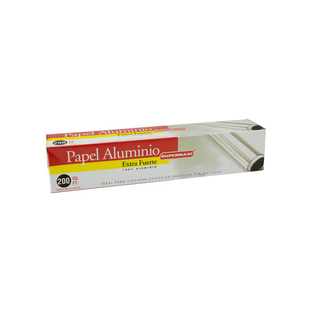 PAPEL ALUMINIO EXTRAFUERTE SUPERMAXI (61M X 30.4 CM) - 200SQ. FT.