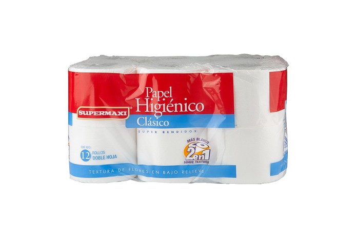 PAPEL HIGIENICO DOBLE HOJA SUPERMAXI (X 12)