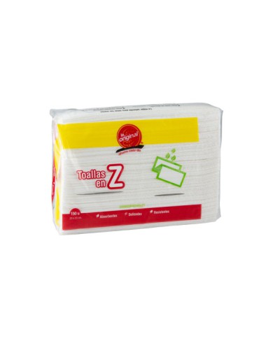 TOALLAS DE PAPEL EN Z BLANCA LA ORIGINAL (23 CM X 23 CM) (X 150)