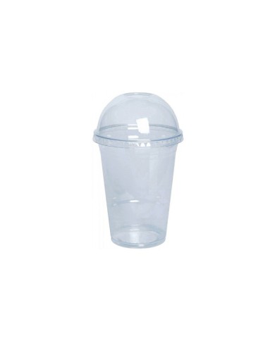 VASO PLASTICO 12 OZ CON TAPA DOMO X 100 UND