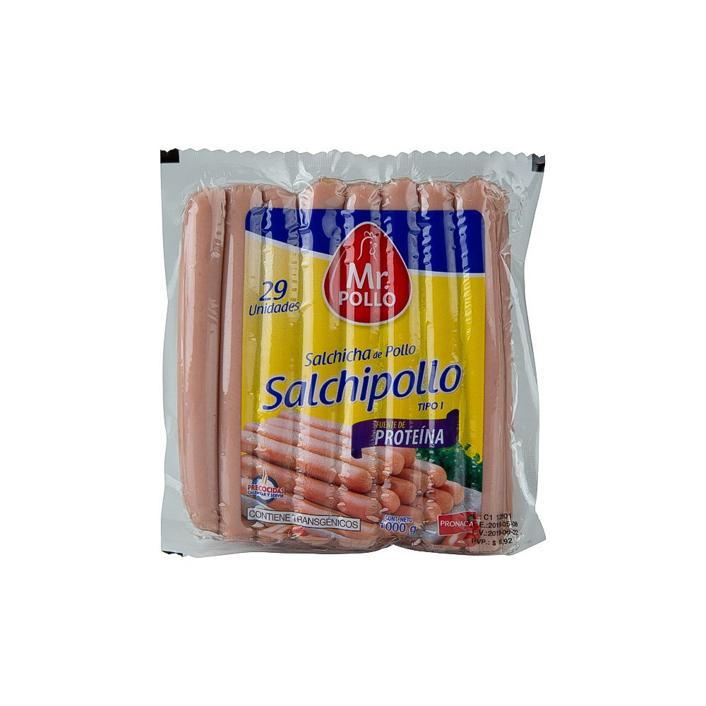 SALCHICHA POLLO TIPO I MR POLLO 1 KG (X 29)