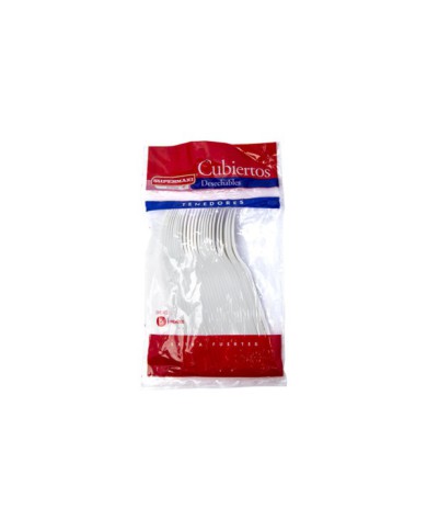 TENEDOR PLASTICO BLANCO SUPERMAXI (X 25)