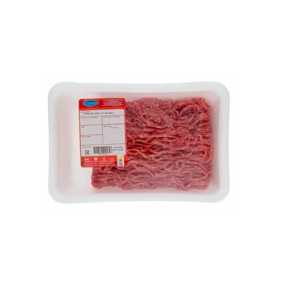 RES, CARNE MOLIDA TIPO I SUPERMAXI REFRIGERADO (14 - 15)% 1 KG