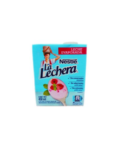 LECHE EVAPORADA SEMIDESCREMADA LA LECHERA TETRAPACK 450 ML