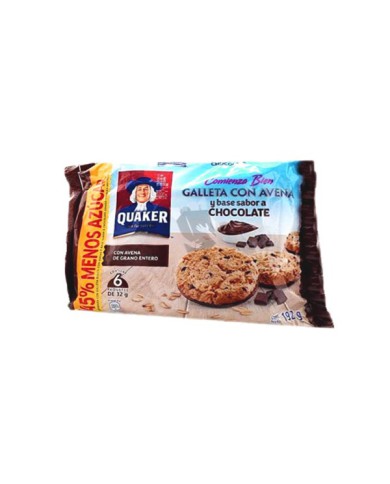 GALLETA DE AVENA CHOCOLATE QUAKER 192 G (6 X 32 G)