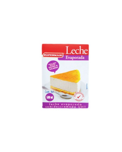 LECHE EVAPORADA SEMIDESCREMADA SUPERMAXI TETRAPACK 500 ML