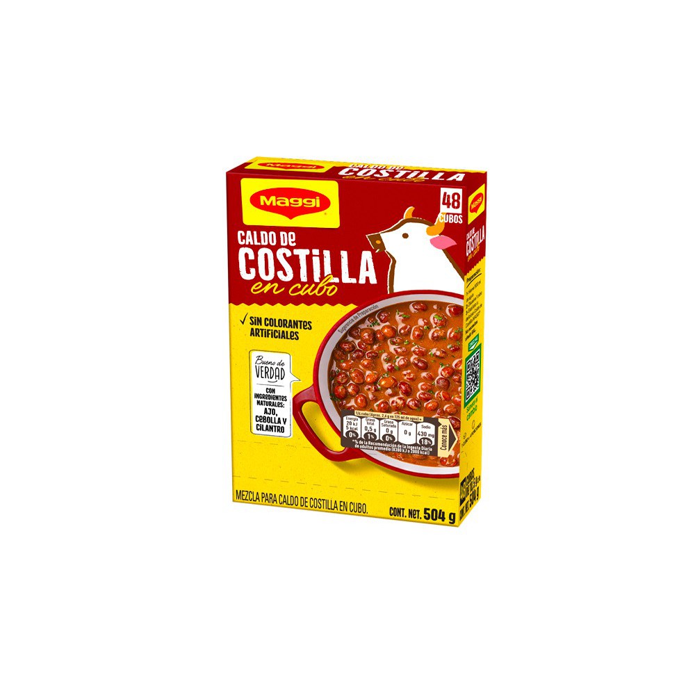 CALDO DE COSTILLA EN CUBO MAGGI 504 G (48 X 10.5 G)