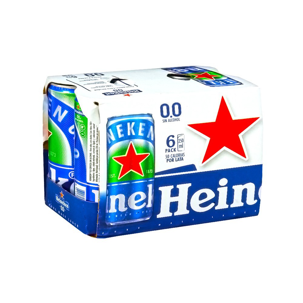 CERVEZA SIN ALCOHOL HEINEKEN LATA PACK (6 X 250 ML)