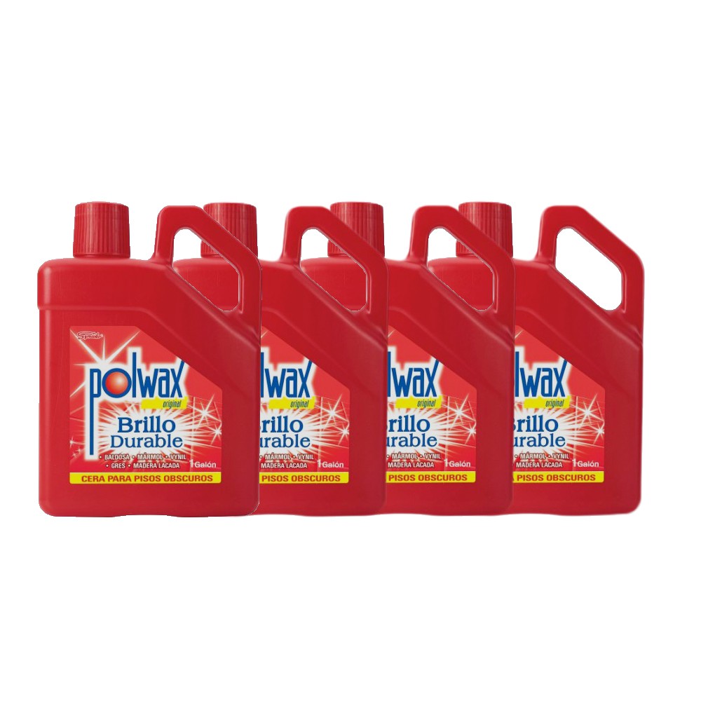 CERA DE PISOS ROJA POLWAX CAJA ( 4 X 3750 ML )