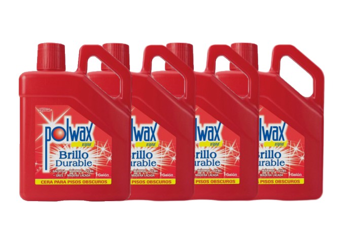 CERA DE PISOS ROJA POLWAX CAJA ( 4 X 3750 ML )