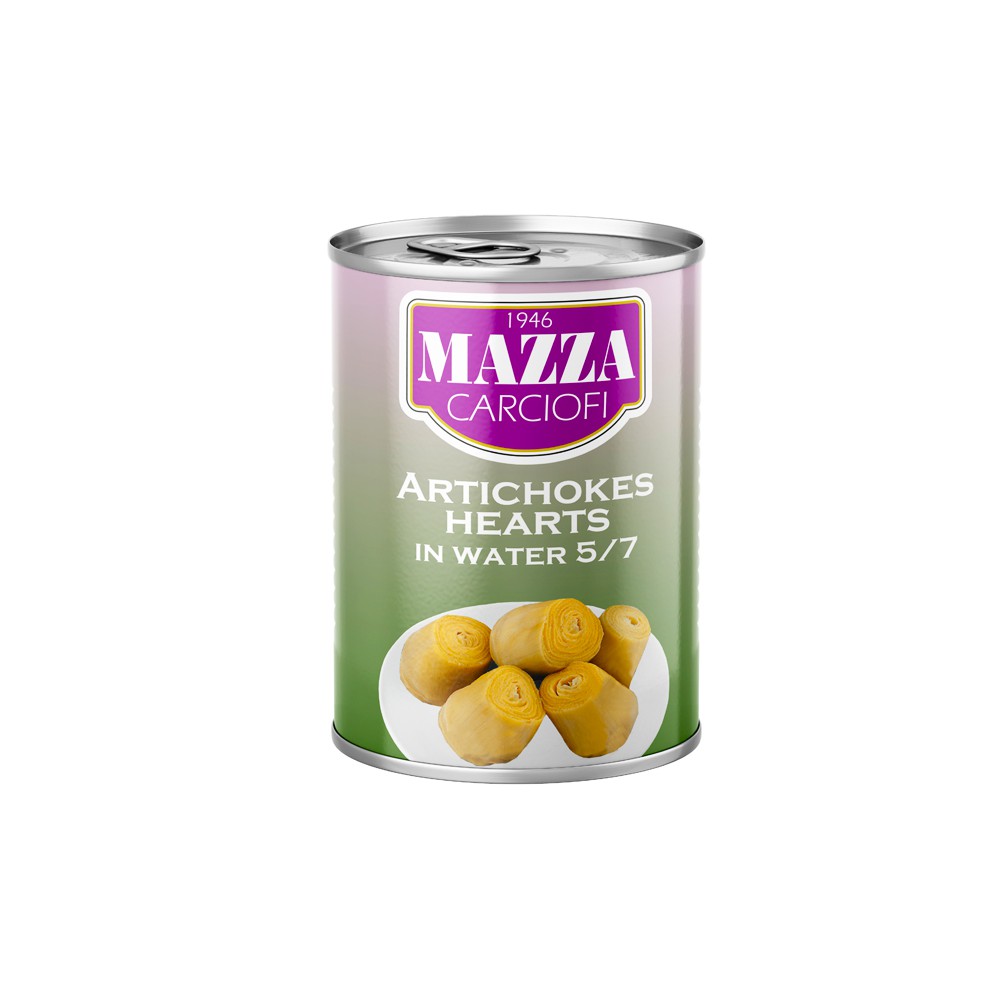 CORAZONES DE ALCACHOFA EN AGUA 5/7 LATA MAZZA 400 G