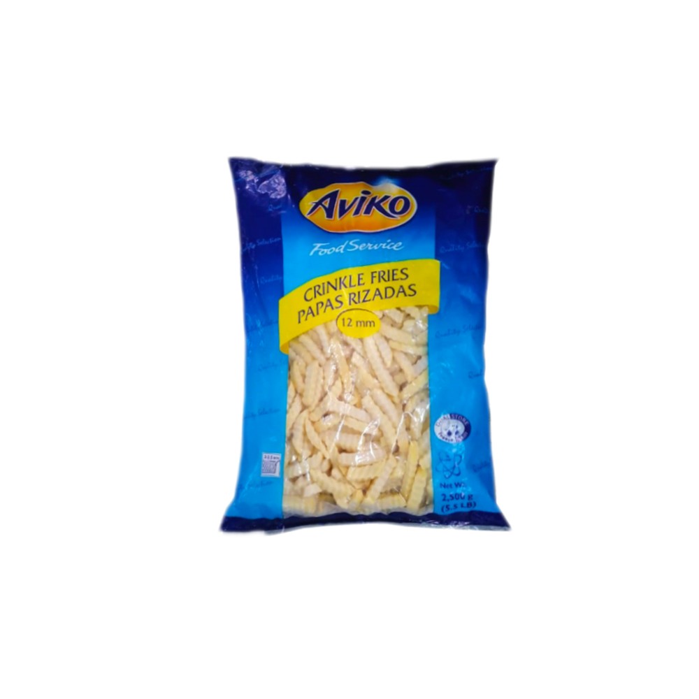 PAPAS FRITAS PRECOCIDAS RIZADAS ULTRACONGELADAS AVIKO 2.5 KG (CALIBRE 12MM)