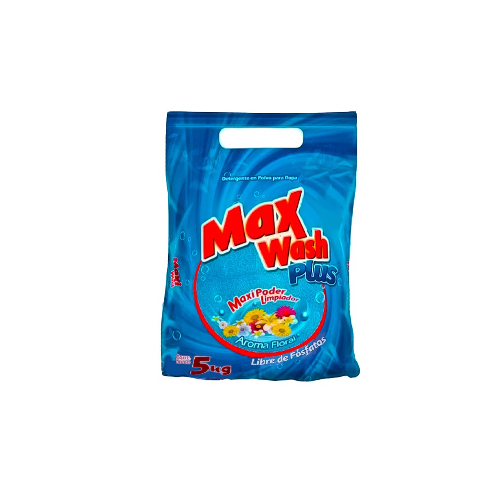 DETERGENTE EN POLVO FLORAL MAX WASH PLUS 5 KG