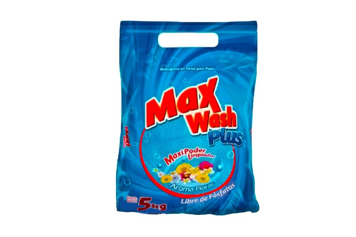 DETERGENTE EN POLVO FLORAL MAX WASH PLUS 5 KG