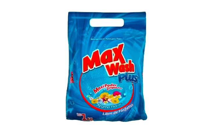 DETERGENTE EN POLVO FLORAL MAX WASH PLUS 1 KG