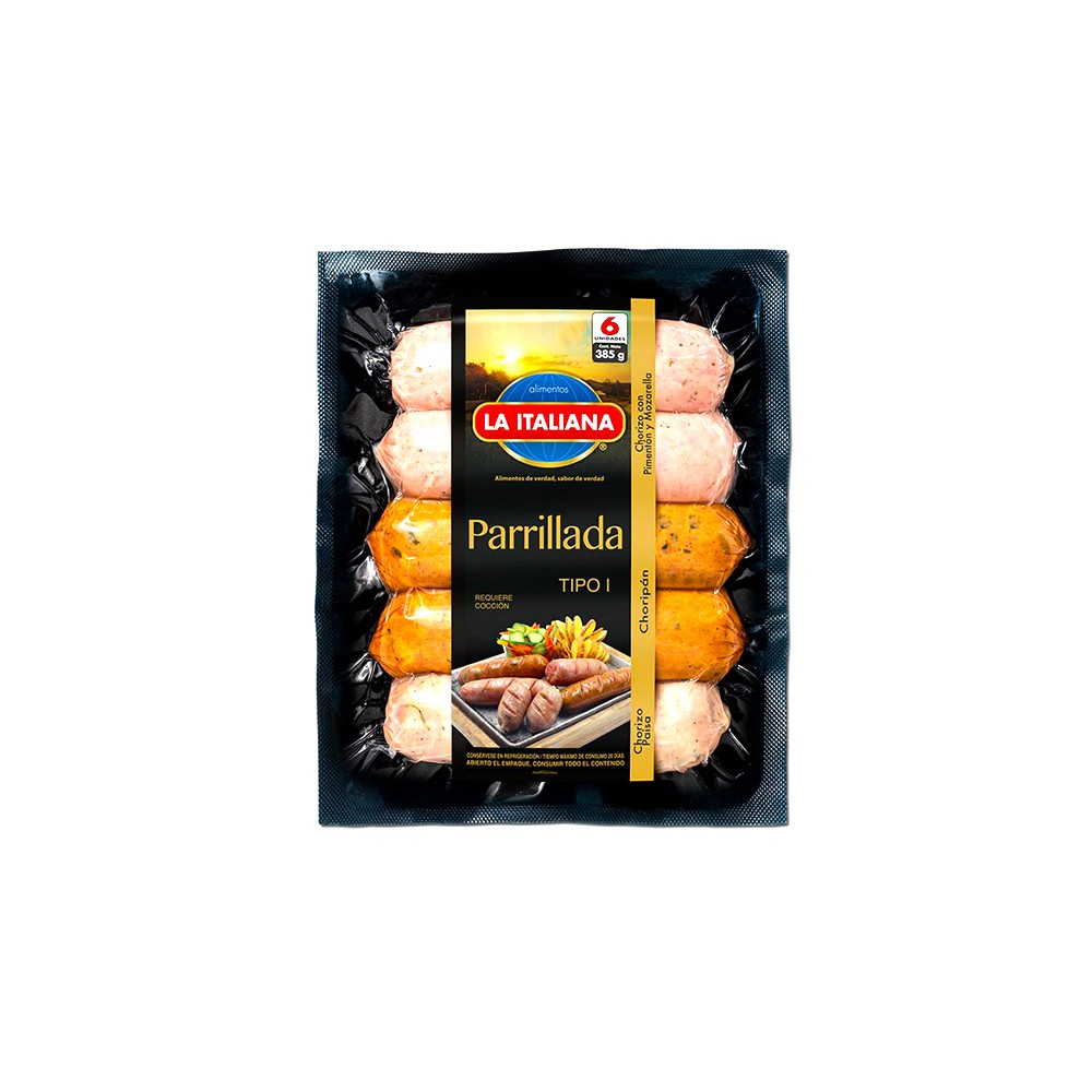 CHORIZO PARRILLADA TIPO I LA ITALIANA CAJA (10 X 385 G)