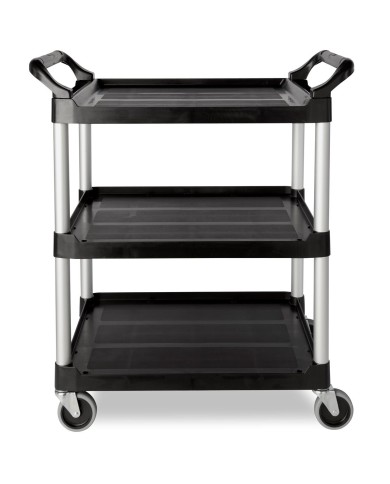 CARRO DE SERVICIO ABIERTO NEGRO RUBBERMAID FG409100BLA