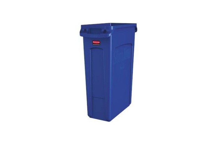 BASURERO PLASTICO SLIM JIM AZUL RUBBERMAID 1956185