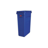 BASURERO PLASTICO SLIM JIM AZUL RUBBERMAID 1956185