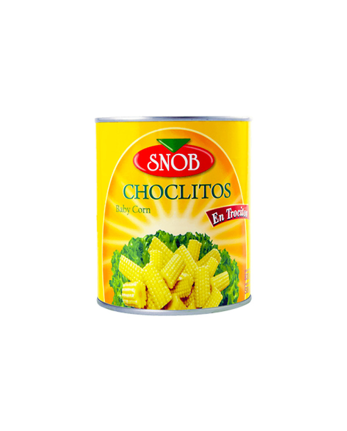 CHOCLITO EN TROCITOS BABY CORN SNOB LATA 810 G