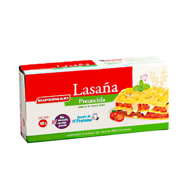 LASAÑA PLANA PRECOCIDA SUPERMAXI 400 G