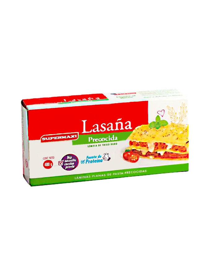 LASAÑA PLANA PRECOCIDA SUPERMAXI 400 G