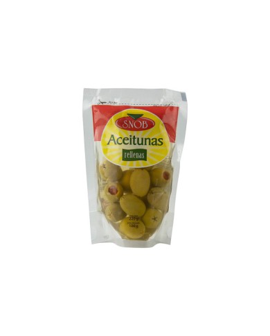 ACEITUNAS VERDES RELLENAS SNOB 220 G