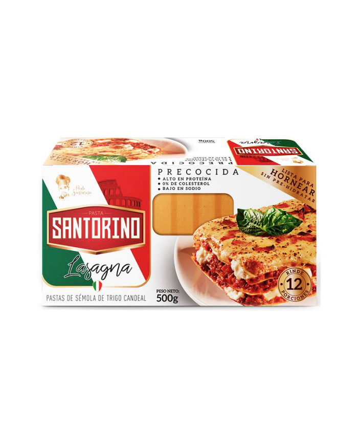 LASAÑA PRECOCIDA SANTORINO 500 G X 36 UND