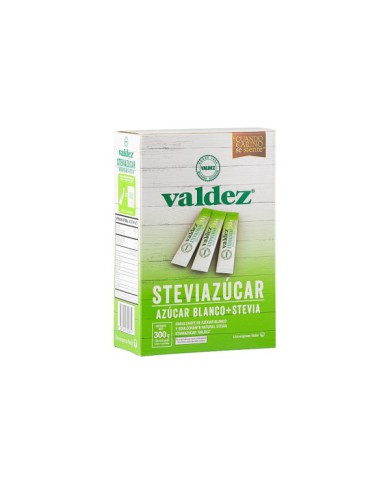 AZUCAR BLANCA MAS STEVIA VALDEZ 300 G (120 X 2.5 G)