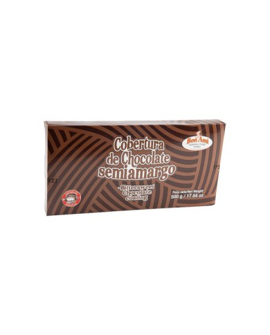 COBERTURA CHOCOLATE NEGRO SEMIAMARGO BON AMI 500 G