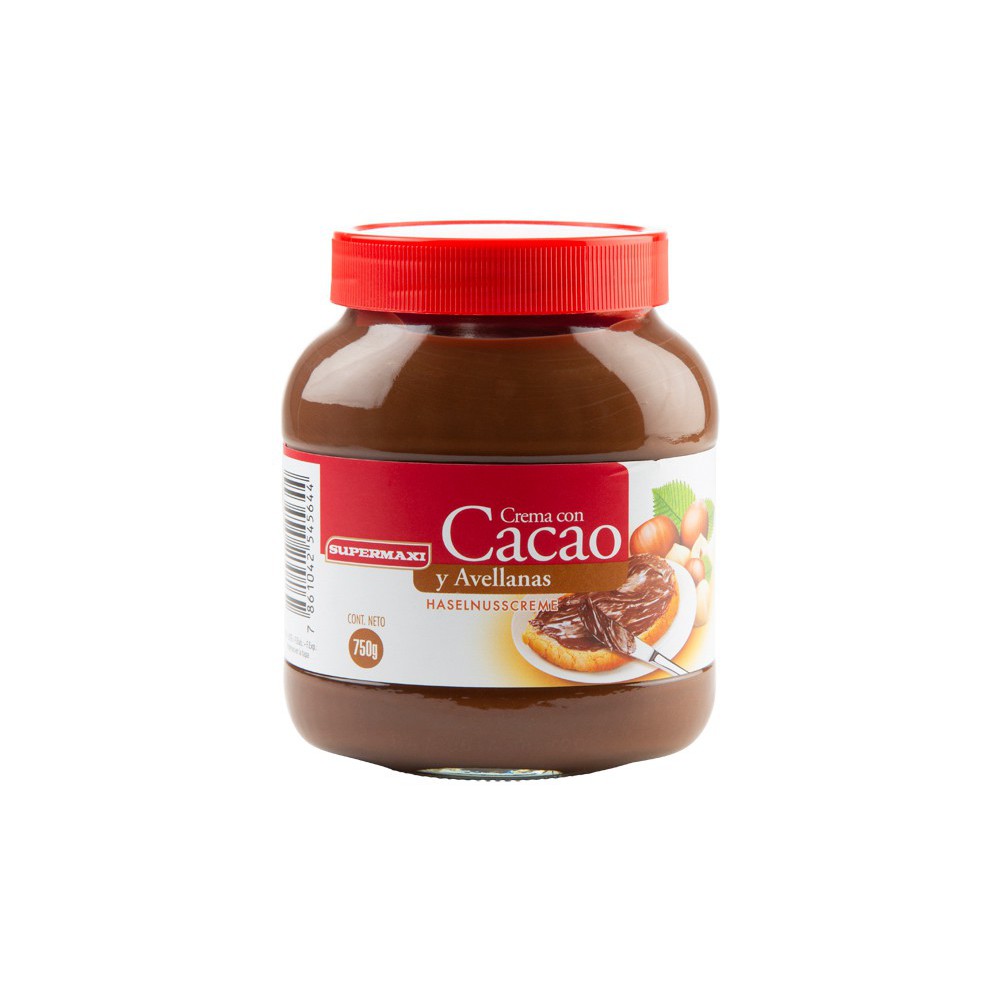 CREMA DE AVELLANAS CON CACAO SUPERMAXI 750 G