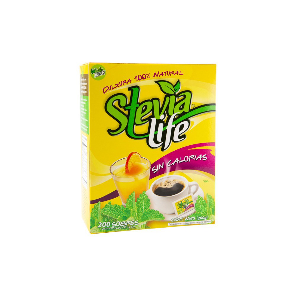 ENDULZANTE EN POLVO STEVIA LIFE 200 G (200 X 1 G)